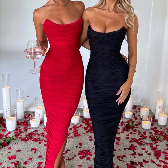 BABYBOO FASHION DEMI MADI DRESS RED XS - Picture 7 of 9